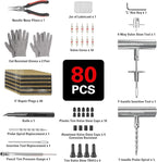 CKAuto Tire Plug Repair Kit, Heavy Duty Car Emergency Tool Kit for Flat Tire Puncture Repair, 80 Pcs Value Pack, Tire Patch K