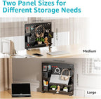 PEGZONE Clamp-on Desk Pegboard, Desk Organizer for Office Gaming Home, Magnetic Metal Peg Board with 15 Accessories, Privacy 