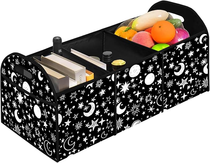 Moon Star 50L Waterproof Polyester Trunk Organizer Car Storage MultiCompartment Large Capacity Poket