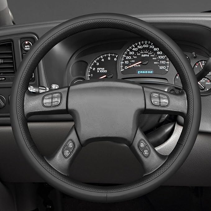 MEWANT Steering Wheel Cover for Chevy Silverado 1500/2500 / 3500 2003-2006 / Silverado 1500 2500HD 3500 Classic/Trailblazer Hand-Stitched Microfiber Leather Steering Wheel Wrap