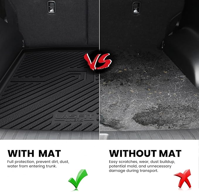 LASFIT Cargo Mat for Honda CR-V 2017-2022 (EX-L/EX/Touring/LX/Special Edition), All Weather Custom Fit TPE Trunk Mat Trunk Liner Cargo Liner Cargo Tray in Lower Position, Black (Not for Hybrid)