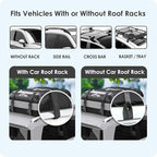 Car Rooftop Cargo Carrier Bag 20 Cubic Feet, 100% Waterproof Heavy Duty Car Roof Bag for All Vehicle with/Without Racks - Anti-Slip Mat, 6 Door Hooks, Storage Bags, 5CM Straps(Gray)