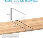 OKPOW Shelf Dividers Closet Organizer - 7.5" Tall X 11.8" Deep Acrylic Clear Sturdy Separate for Clothes Purse - Adjustable S