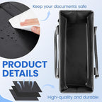 File Tote Bag, Portable File Organizer Box Hanging Filing Box Desktop File Folder Document Storage Organizer with Pockets and