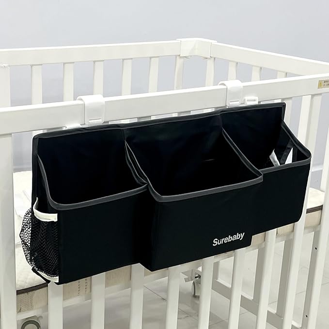 Hanging Baby Diaper Caddy, Single Sheet Dispensing Caddy Organizer Holder For Baby Crib, Nursery Organization Diaper Stacker 