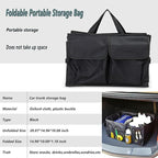 51L Large Capacity Trunk Organizer for Car,Oxford Cloth SUV Trunk Organizer with 2 Pocket and 4 Net Storages Tools Toys