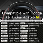 West Llama Customized Auto Car Steering Wheel Cover for Honda Accord CR-V HR-V Pilot Civic(Diamond Quilted -Black+Red-Standar