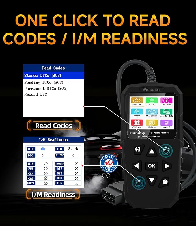 OBD2 Scanner,V880 Check Engine Light Code Reader for Cars and Trucks with Reset,Live Data,I/M Smog Test, Scan Tool Diagnostic