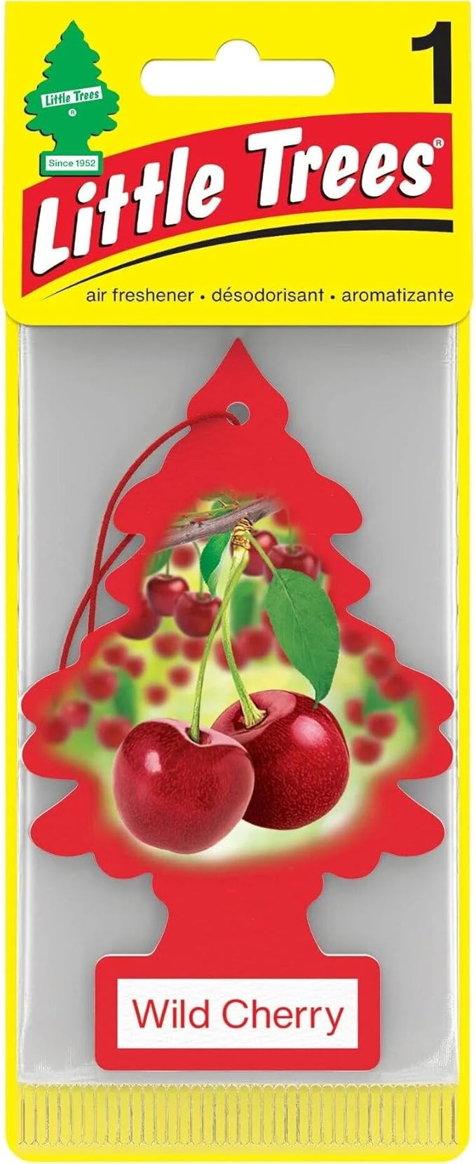 LITTLE TREES Car Air Freshener | Hanging Paper Tree for Home or Car | Wild Cherry | 24 Pack
