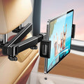 Car Headrest Tablet Holder - [18.9" Max Extension] [Zinc Alloy Lockable Arm] Backseat Phone & Tablet Mount for iPad, iPhone, Switch, 4.7-13" Devices (D6)