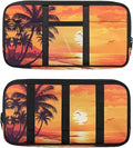 Sunset Palm Trees Car Sun Visor Organizer Fashion Car Sun Visor Storage Bag with Multi-Pocket Easy to Store Fits for Cars SUV Keep Tidy