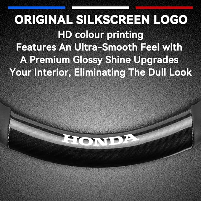 Customized Steering Wheel Cover Compatible with Honda, with Coasters and 3-in-1 USB Fast Charging Cable (Black)