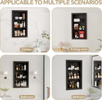 Solid Wood 14 X 24 Recessed Medicine Cabinet,3-Tier, Medicine Cabinet Organizer,Wall Niche, Bathroom Wall Cabinet, Recessed B