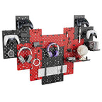 PEGZONE 14 PCS Controller and Headphone Holder Wall Mount, Modular Gaming Pegboard with Accessories, Video Game Storage, Disc
