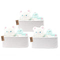 COMFY-HOMI 13" x 8.5" x 5.1" Storage Baskets for Organizing | Cotton Rope Woven Basket | Toy Storage Bin Box | Basket for She
