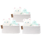 COMFY-HOMI 11.5"x7.5"x4.7" Storage Baskets for Organizing | Cotton Rope Woven Basket | Toy Storage Bin Box | Basket for Shelv
