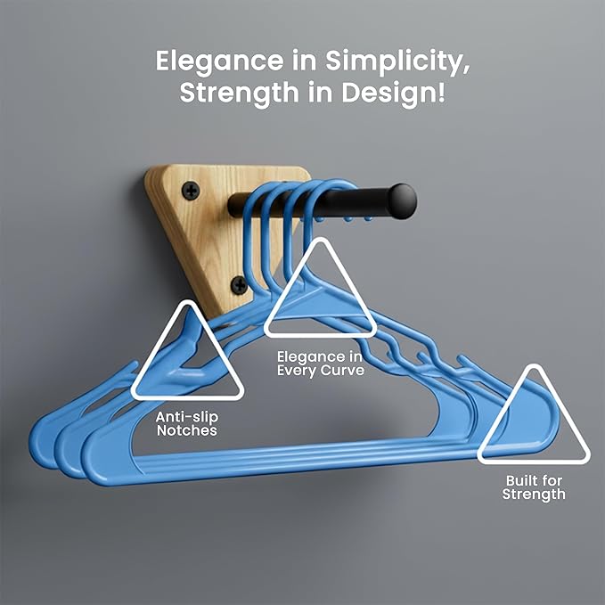 Utopia Home Plastic Hangers 50 Pack - Perfect Space Saving Clothes Hanger - Durable and Strong - Perfect Closet Organizers wi