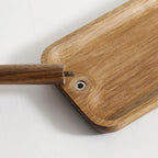 Solid Acacia Wood Key Tray and Bowl for Entryway Table - Jewelry Tray With 3 Hooks, Open Storage for Wallet, Glasses, Watches