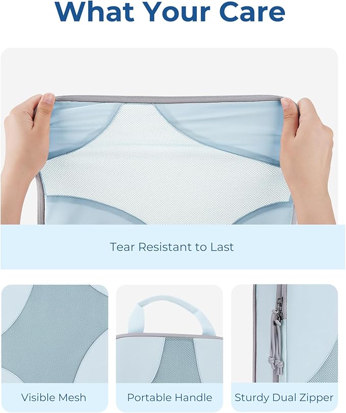 BAGSMART Compression Packing Cubes for Travel, Compressible Luggage Organizer for Cruise Ship, Lightweight Travel Essentials 