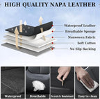Coverado Car Seat Covers Full Set, Car Seat Protector Waterproof, Nappa Leather Car Seat Cushion, Seat Covers for Cars, Front