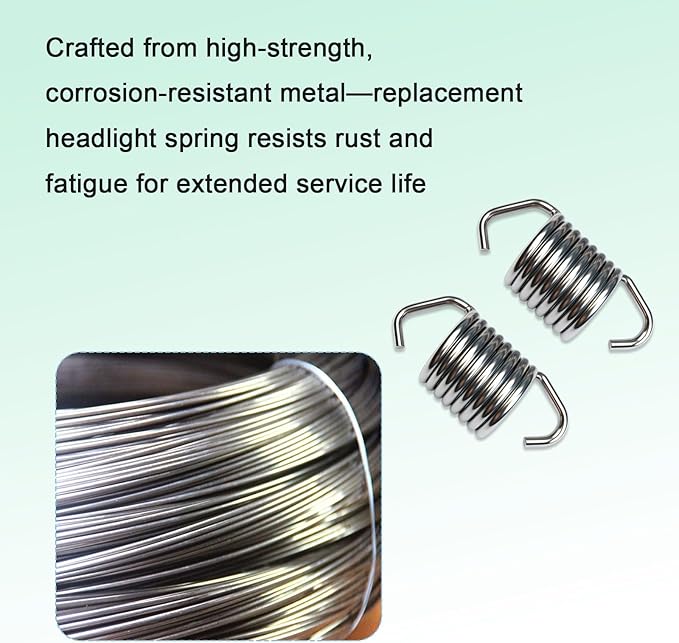 4-Pack Compatible Universal 459461 Left & Right Headlamp Adjustment Spring, Headlight Leveling Spring, Replacement Headlight Tension Spring, Auto Headlamp Mounting Spring, Headlamp Spring Kit