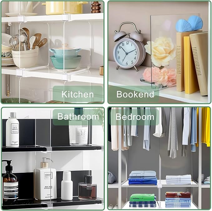 Shelf Dividers for Closet Organization, 12Pcs Closet Purse Organizer Acrylic Shelf Dividers Purse Closet Organizer Closet Div