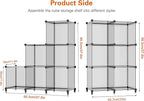 HOMIDEC 6 Light Grey Cube Storage Organizer, Modular Storage Shelf with Hammer, Cube Storage Bin Cabinet Closet Bookshelf for