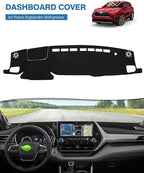 FIILINES Dash Cover Fit for Toyota Highlander 2020-2025 (Fit with or Without Display) Dashboard Mat Cover Sunshade Nonslip Me