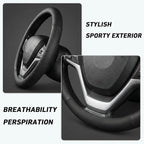 Leather Steering Wheel Cover for Chevy Silverado 1500 2500 3500, for GMC Sierra 1500 2500 3500, for Toyota RAV4 Corolla Camry