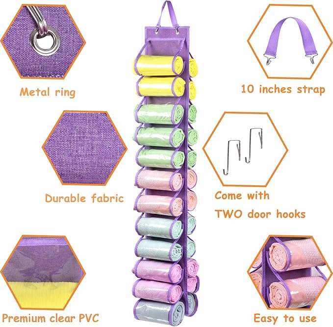 Legging Storage Bag Storage Hanger Can Holds 24 Leggings or Shirts Jeans Compartment Storage Hanger, Foldable Leggings Organi