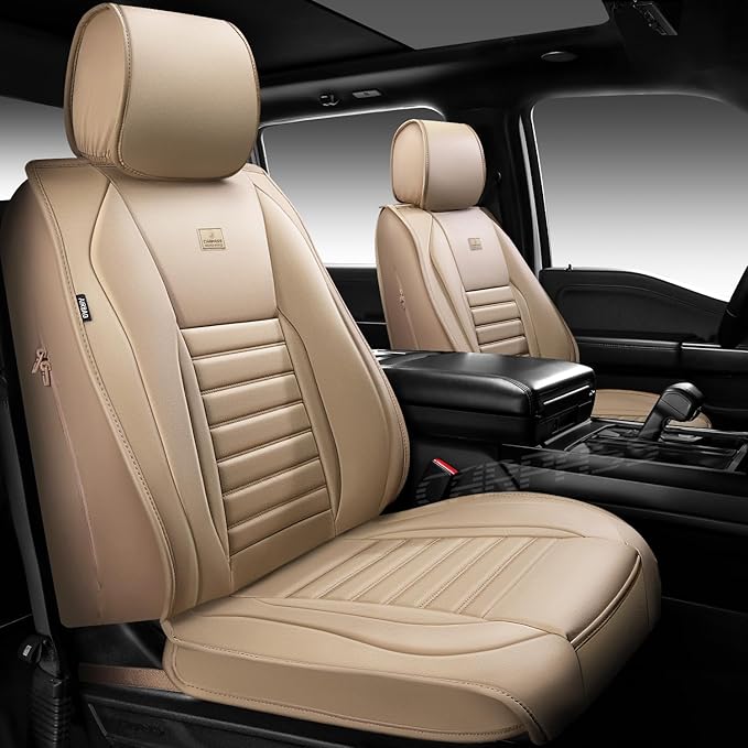 CAR PASS Nappa Leather Car Seat Covers Full Set, Luxury Seat Protector for Cars, Waterproof Anti-Slip Car Seat Cushion Armres