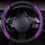 CAR PASS Line Rider Microfiber Leather Sporty 14.5-15 inch Steering Wheel Cover Universal Fits for 95% Truck,SUV,Cars, Anti-S