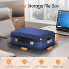 Fireproof Document Box with Lock, 5200°F Fireproof Water Resistant Hard Case File Organizer Safe Box for Important Documents,