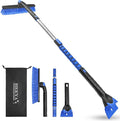 HEEYA 48 Inch Long Snow Brush for SUV, Extendable Ice Scraper and Brush with Foam Grip, 360° Pivoting Snow Car Brush for Truck Auto Jeep RV Vehicle Windshield Window - Blue