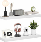 Furinno Tanna Floating Shelves for Wall Set of 2, 9 x 35 Wall Shelf, Wall Mounted Floating Shelf with Invisible Bracket, 2-in
