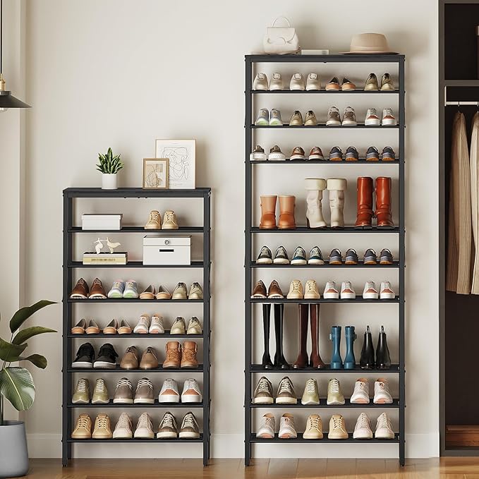 YATINEY 12 Tier Shoe Rack, Large Capacity Shoe Storage Organizer Holds 48 Pairs, Sturdy and Stable, for Entryway, Hallway, Cl