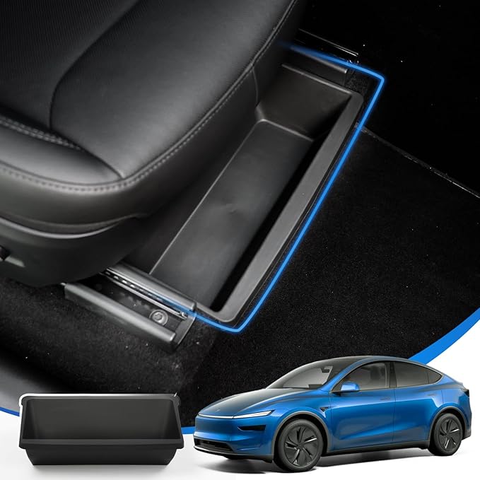GEEDAR Under Seat Storage Box Organizer for Tesla Model Y 2025 2026 Refresh (Juniper), New Model Y 2025 2026 Hidden Storage Box, Washable Underseat Organizer Fit Tesla Model Y 2025 Accessories