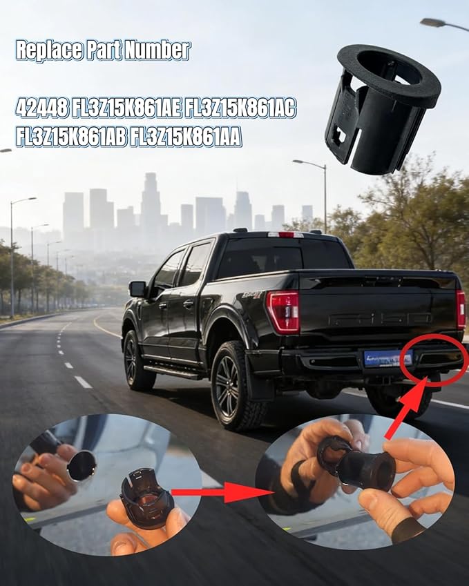 Rear Inner and Outer Parking Assist Sensor Retainer Bezels Fit for Ford F-150 F150 2015 2016 2017 2018 2019 2020, 4Pcs