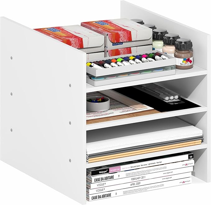 Furinno Cubicle Cube Insert, 3-Shelf Cube Organizer, 3-Tier Shelf Accessory, Fits into Furinno Triple Thick Cubes, IKEA Kalla