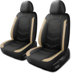 Beige Seat Covers,Sport and Breathable Seat Covers, Anti-Slip Universal Fit Automotive for Cars Sedan SUV and Truck(2 Pieces,