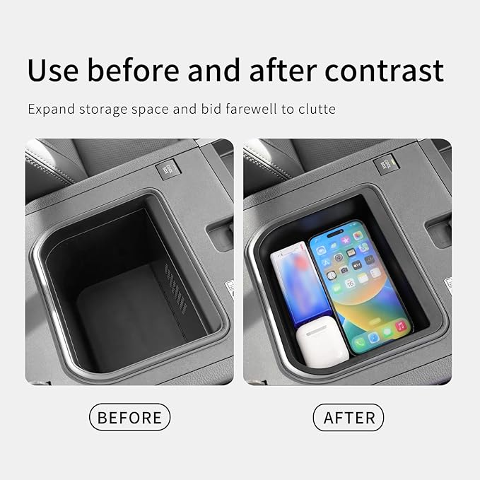 SMABEE Center Console Cool Box Organizer for Toyota Land Cruiser Prado 250/ Lexus GX 550 2024 2025 2026 Armrest Storage Box ABS Insert Tray Accessories (Only Fit Cool Box) Black