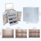 Dajasan Large Jewelry Box Organizer, Jewelry Storage Organizer with 3 Drawers, Huge Jewelry Box with Mirror for Women Girls, 