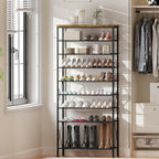 10-Tier Tall Shoe Rack, Large Capacity Shoe Shelf Holds40-45 Pairs, Shoe Shelf for Entryway, Hallway, Living Room, Rustic Bro