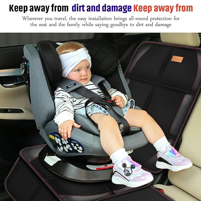 Bacgnyer Car Seat Protector, 2 Pack of Seat Protectors, Thickest Padded 600D Fabric Padding, Waterproof, Durable, Anti Slip B