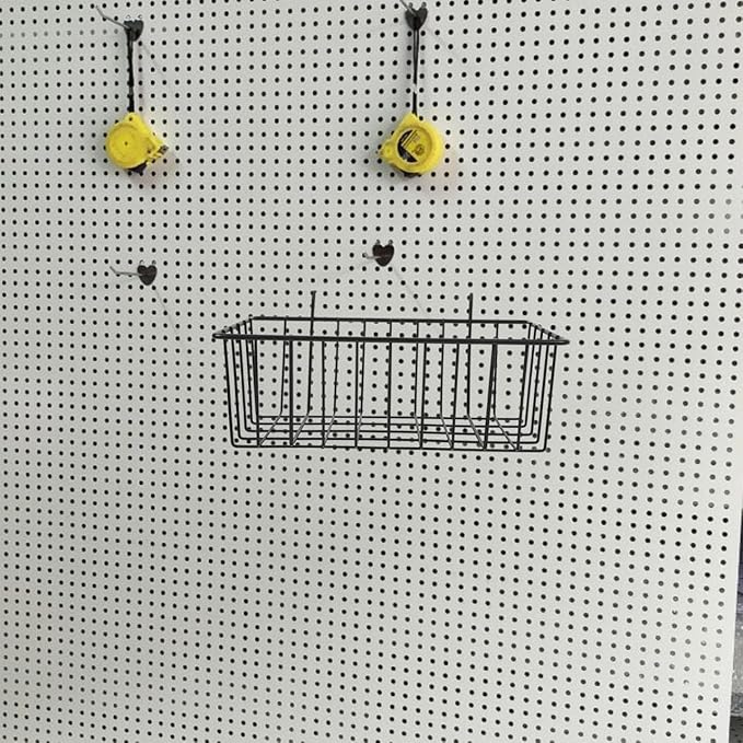 ULTECHNOVO Hanging Wire Basket 9.84X5.51X4.33 Inch Metal Storage Organizer for Pegboard Grid Wall Kitchen Garage Rv Tool Shed