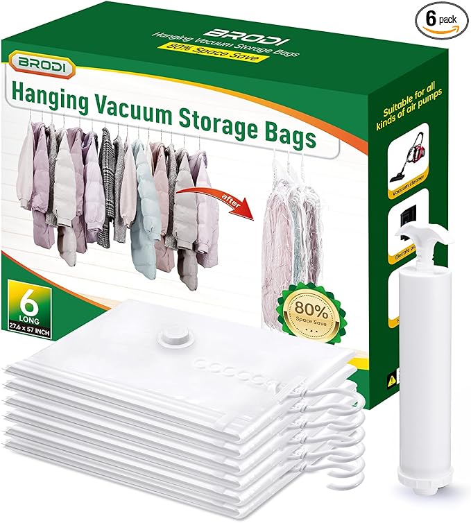 Hanging Vacuum Storage Bags For Clothes With Hand Pump,Coat Storage Bag Hanging,Vacuum Bags For Clothes,Space Saver Vacuum St