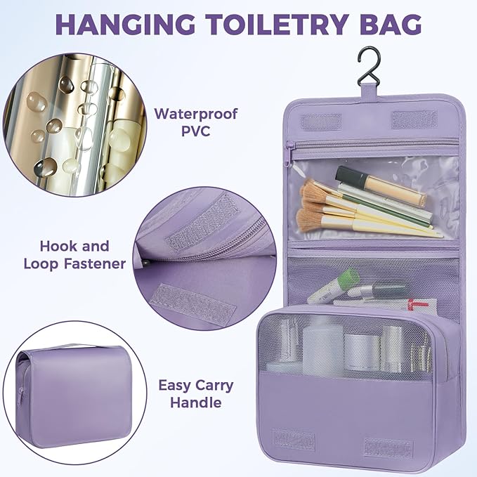 BAGAIL 9 Set Packing Cubes with Packing List Luggage Packing Organizers for Travel Accessories (Dusty Purple)