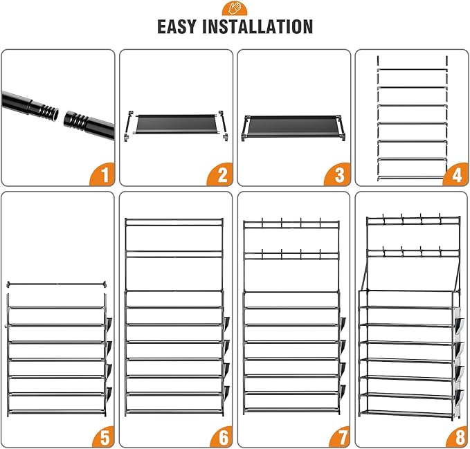 OYREL Shoe Rack 7 Tier Sturdy Shoe Racks for Closet Shoes Organizer for 28-35 Pairs Large Capacity Shoe Storage Rack with Mul