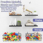 26PCS Peg Board Organizer Accessories Kit, Assortment 2PCS Wire Baskets, 4PCS Shelves, 20PCS Hooks for 1/4” and 3/16” Pegboar