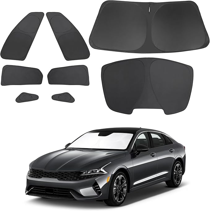 TINGLU Window Shades for Kia K5, GT-Line, GT, Sedan 2021-2026 Accessories Car Side Full Windows Rear Triangular Windshield Sun Shade Sun UV Rays & Privacy Protection for Camping 8PCS